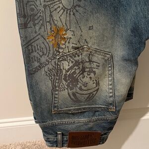 Billionaire Boys Club Blue Denim Shorts with Brown Patch